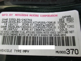 2002 MITSUBISHI MONTERO SPORT XLS GREEN 3.5L AT 4WD 173812